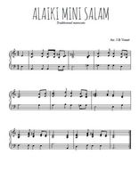 Téléchargez l'arrangement pour piano de la partition de Alaiki mini salam en PDF